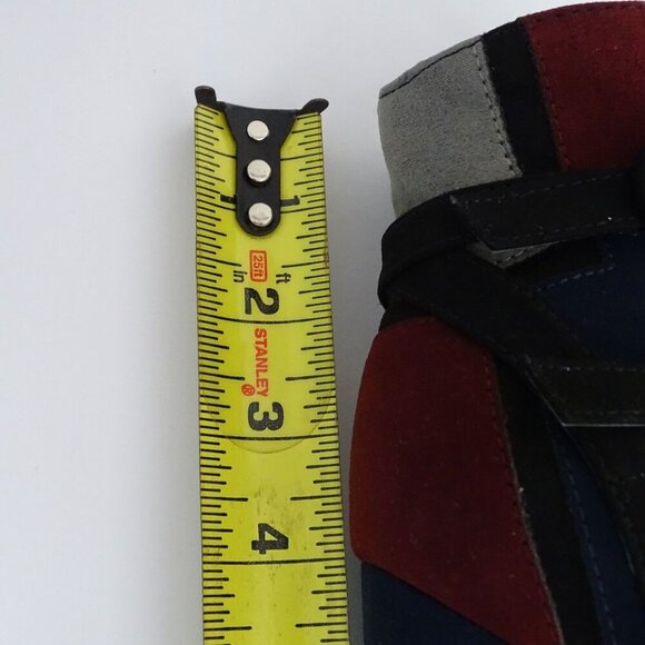 JustFab Adler Ankle Boots Bootie Block Heels Women Size 8.5 Blue Red Colorblock - Picture 9 of 9